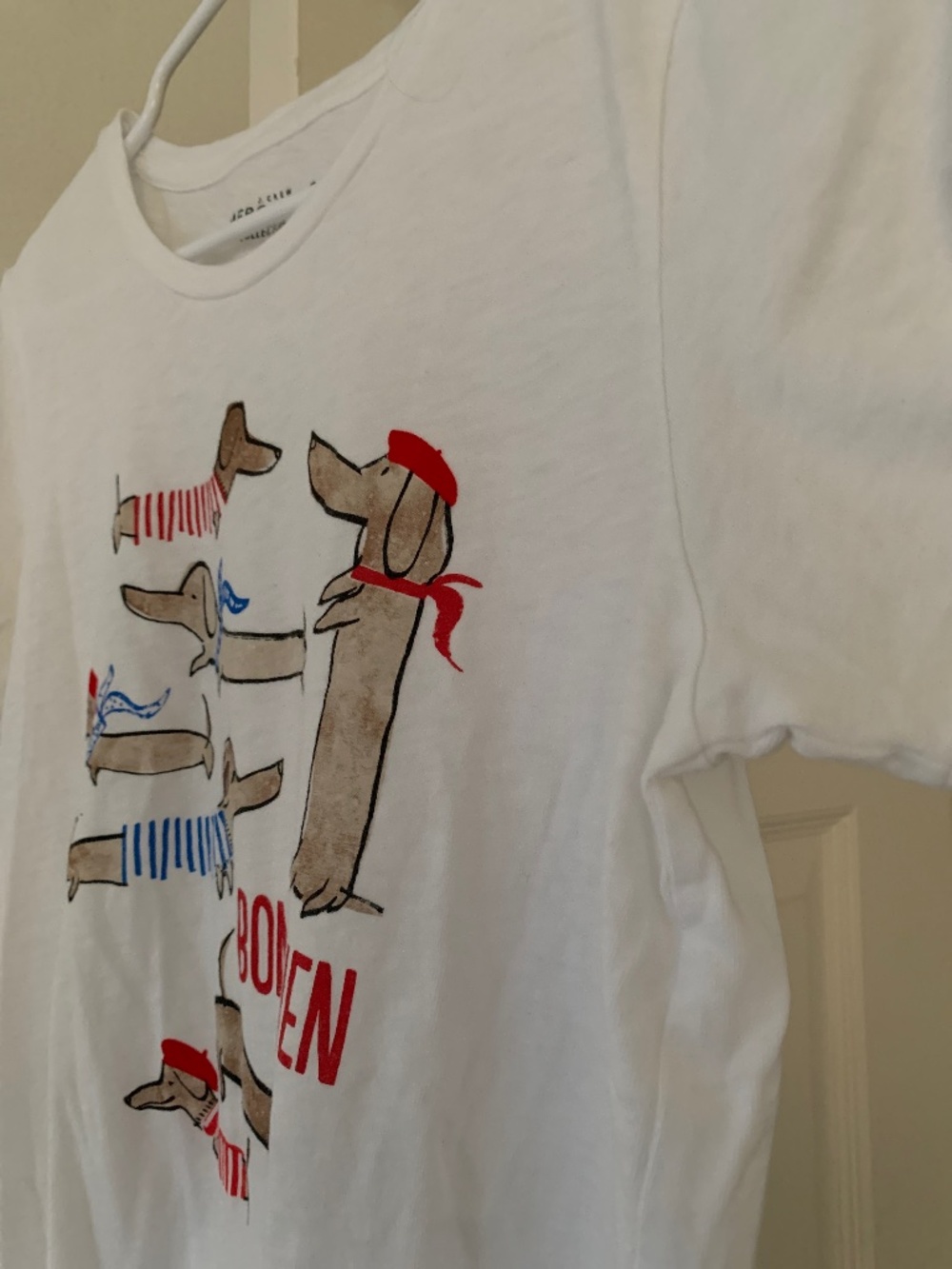 J. Crew Mercantile Women's Parisian Dog Graphic Tee T-Shirt Weiner Dogs Daschund - Picture 7 of 7